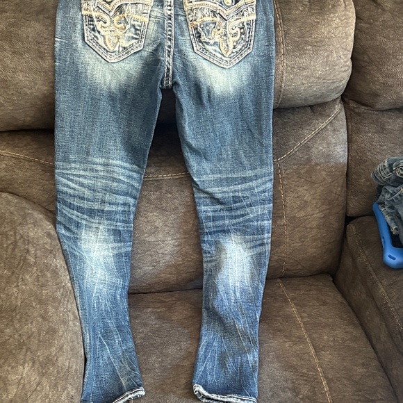 Rock Revival Distressed Blue Men's Jeans - Picture 4 of 4